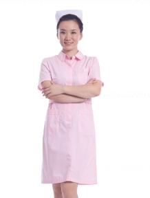 Y6粉色夏装短袖护士服环保面料